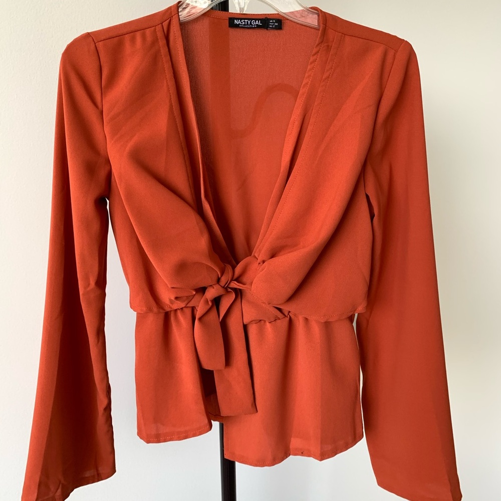 Nasty Gal Burnt Orange Blouse